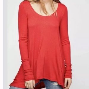 Free People Ribbed Scoop Neck Long Sleeve Tunic